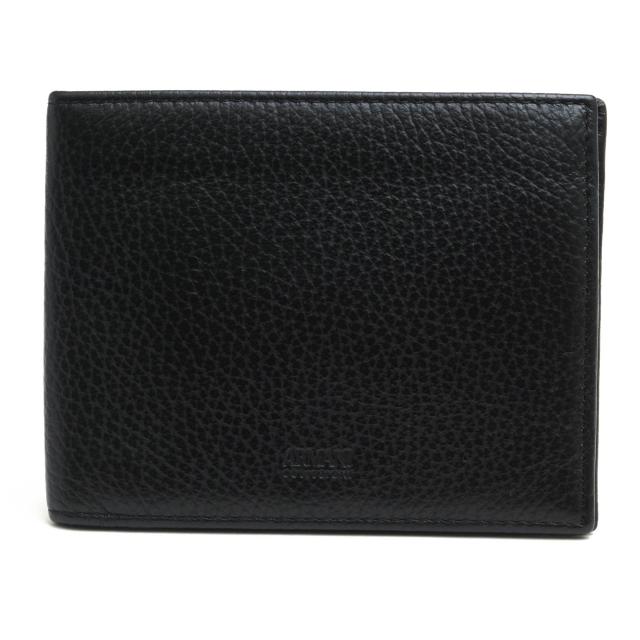 ○アルマーニ コレッツォーニ ARMANI COLLEZIONI 牛革 財布 Y6R004 YAN4J PORTAFOGLIO VIT.BOTTALATO 小銭入れあり 二つ折り シボ  中古の通販は 16,701円