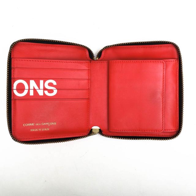 ○コムデギャルソン COMME des GARCONS 牛革 カーフ 財布 SA2100HL CDG Wallet Huge Logo ユニセックス ラウンドジップ ラウンドフ 中古_4