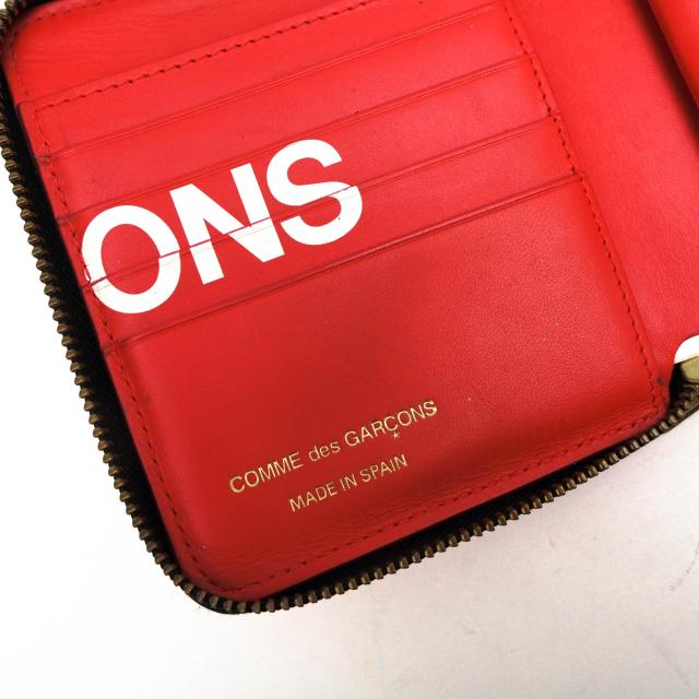 ○コムデギャルソン COMME des GARCONS 牛革 カーフ 財布 SA2100HL CDG Wallet Huge Logo ユニセックス ラウンドジップ ラウンドフ 中古_5