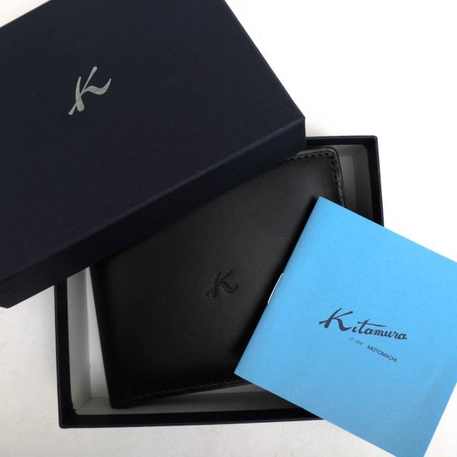 ○キタムラ Kitamura 牛革 ヌメ革 財布 ZH0072 小銭入れあり 二つ折り