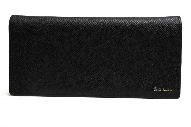ポールスミスL字ファスナー カラーフラッシュ 長財布 型押しブラック