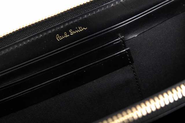 ○ポールスミス Paul Smith 牛革 長財布 843420 P566 レザーリュクスシャイン マルチストライプ 小銭入れあり ラウンドジップ ラウ 中古