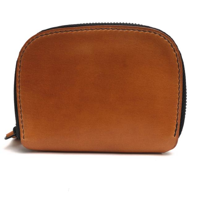 ○ワンズワーカー ONES WORKER ワルピエ社ブッテーロ 牛革 財布 コンパクトウォレット 小銭入れなし 札入れ 二つ折り ラウンドジッ 中古 ○ワンズワーカー ONES WORKER ワルピエ社ブッテーロ 牛革 財布