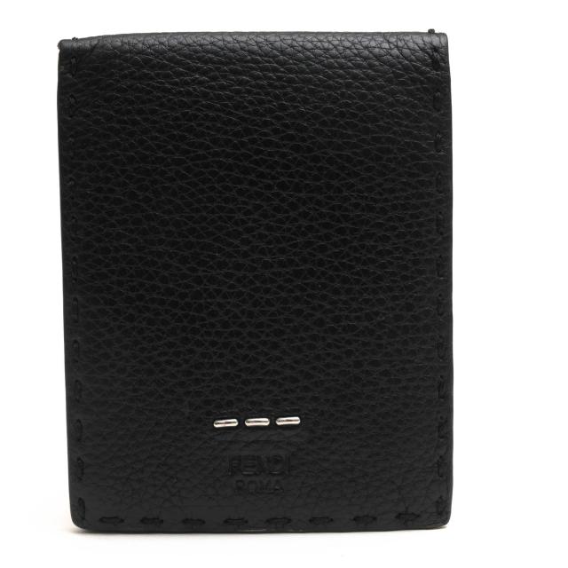 ○フェンディ FENDI 型押しカーフスキン 牛革 財布 7M0194 O7N FOGXN COIN WALLET CUOIO ROMANO 3 TRAVETTE SELLERIA セレリア ス  中古