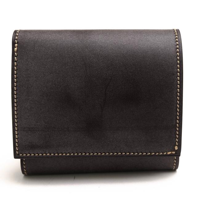 ○万双 Mansaw ブライドルレザー 牛革 財布 m00000332 ブライドル コンパクト三つ折り財布 コンパクトウォレット 小銭入れあり 二  中古