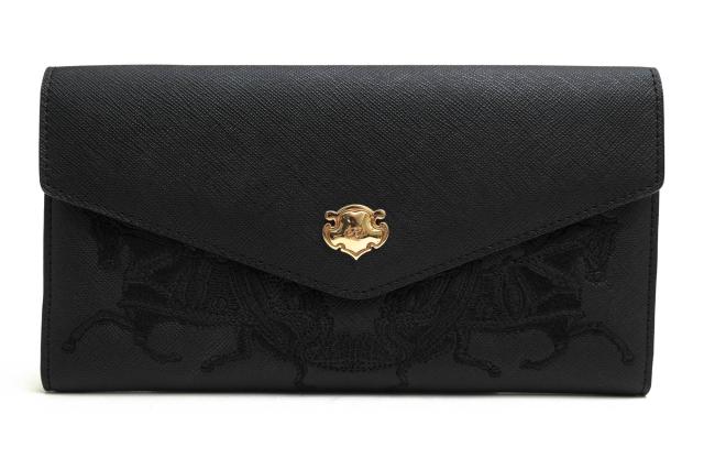 ○バルコス BARCOS サフィアーノ 牛革 長財布 Catarina カタリナ フラップ 小銭入れあり レディース 【中古】 中古