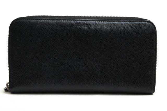 ○プラダ PRADA サフィアーノ 牛革 長財布 2ML317 PORTAFOGLIO LAMPO SAFFIANO ロゴ型押し 小銭入れあり ユニセックス 男女兼用 ラ 中古