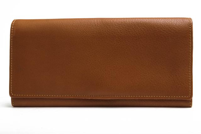 ○土屋鞄 TSUCHIYA-KABAN エンボスド トルナットレザー 牛革 長財布 ジュール・マルチロングパース フラップ式 小銭入れあり 二つ  中古