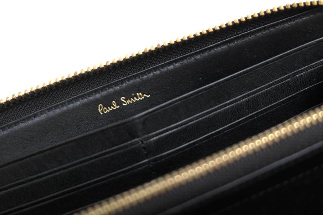 ○ポールスミス Paul Smith 牛革 カーフ 長財布 BPS134 Letters 20S レターズ ラウンドジップ ラウンドファスナー 小銭入れあり ユ 中古 ○ポールスミス Paul Smith 牛革 カーフ 長財布 BPS134 Letters 20S