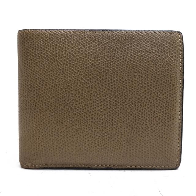 ○ヴァレクストラ Valextra 牛革 ソフトカーフスキン 財布 V8L23 028 00TORD Wallet 4cc with coin pocket 小銭入れあり 二つ折り  中古