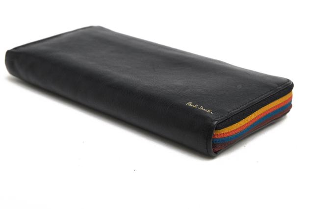 ○ポールスミス Paul Smith ソフトタイプ牛革 セミアニリン仕上げ 長財布 BPS046 ストライプジップ ストライプ 小銭入れあり L字フ 中古 ○ポールスミス Paul Smith ソフトタイプ牛革 セミアニリン仕上げ 長