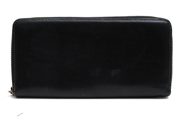 ○ポールスミス Paul Smith イタリア産カーフ 牛革 長財布 PSC488 オールドレザー2 マルチストライプトリミング 小銭入れあり ラウ 中古