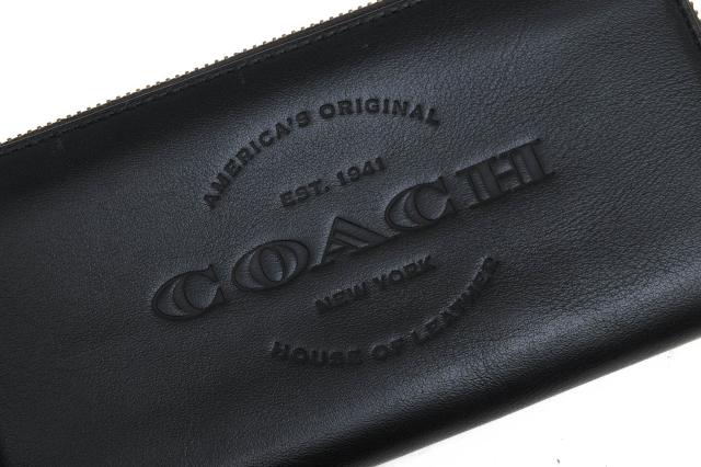 ○コーチ COACH 牛革 長財布 F24648 Accordion Wallet 小銭入れあり ラウンドジップ ラウンドファスナー メンズ 【中古】 中古_4