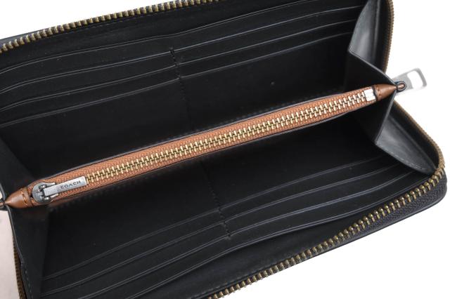 ○コーチ COACH 牛革 長財布 F24648 Accordion Wallet 小銭入れあり ラウンドジップ ラウンドファスナー メンズ 【中古】 中古_5