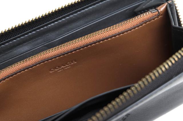 ○コーチ COACH 牛革 長財布 F24648 Accordion Wallet 小銭入れあり ラウンドジップ ラウンドファスナー メンズ 【中古】 中古_6
