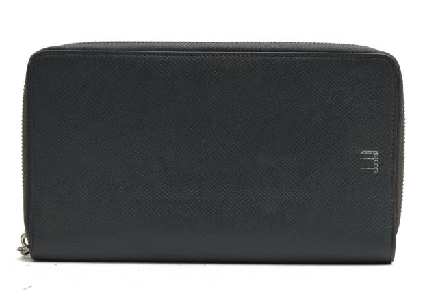 ○ダンヒル Dunhill 牛革 カーフ 長財布 DU18F2130CA001 CADOGAN カドガン シングルジップオーガナイザー 小銭入れあり ラウンドジ 中古