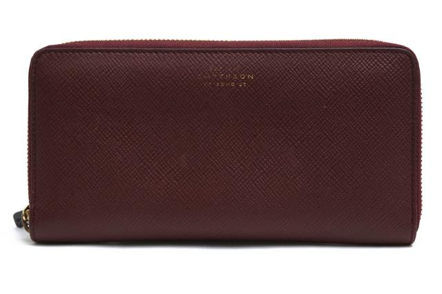 ○スマイソン SMYTHSON クロスグレインレザー 牛革 長財布 Panama ZIP AROUND PURSE パナマ 小銭入れあり ユニセックス 男女兼用   中古