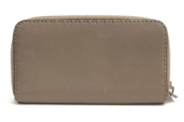 ○フェンディ FENDI グレージュ 牛革 カーフ 長財布 8M0374 SELLERIA