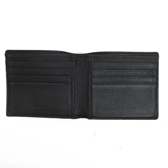 ○プラダ PRADA ペブルドレザー 牛革 財布 2MO513 VIT.MICRO GRAIN ユニセックス 小銭入れなし 札入れ 二つ折り シボ革 シュリンク 中古_4