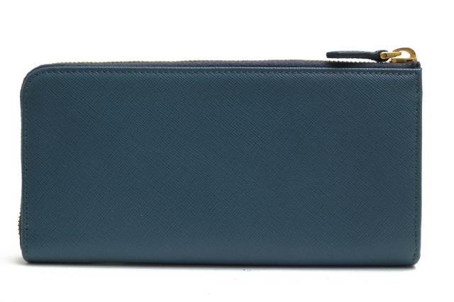 ○プラダ PRADA サフィアーノ 牛革 長財布 1M1183 SAFIANO ゴールドロゴ 小銭入れあり ユニセックス 男女兼用 L字ファスナー メン 中古_1