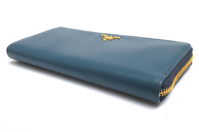 ○プラダ PRADA サフィアーノ 牛革 長財布 1M1183 SAFIANO ゴールドロゴ 小銭入れあり ユニセックス 男女兼用 L字ファスナー メン 中古_2