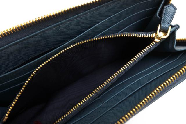 ○プラダ PRADA サフィアーノ 牛革 長財布 1M1183 SAFIANO ゴールドロゴ 小銭入れあり ユニセックス 男女兼用 L字ファスナー メン 中古_6