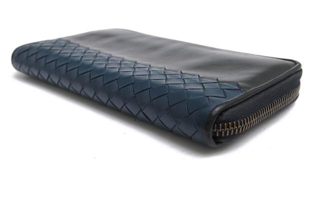 ○ボッテガヴェネタ BOTTEGA VENETA 牛革 カーフ 長財布 S01076672Y バイカラー メッシュ・イントレチャート 小銭入れあり ラウン 中古_2
