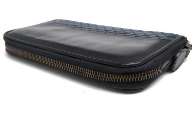 ○ボッテガヴェネタ BOTTEGA VENETA 牛革 カーフ 長財布 S01076672Y バイカラー メッシュ・イントレチャート 小銭入れあり ラウン 中古_3