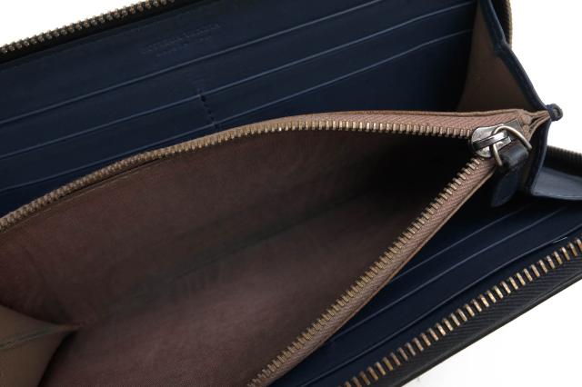 ○ボッテガヴェネタ BOTTEGA VENETA 牛革 カーフ 長財布 S01076672Y バイカラー メッシュ・イントレチャート 小銭入れあり ラウン 中古_6
