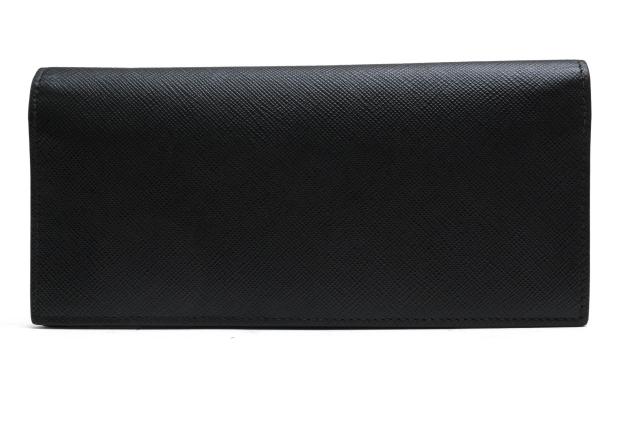 ○プラダ PRADA サフィアーノ 牛革 長財布 2MV836 PORTAF.VERTICALE SAFFIANO 小銭入れあり 二つ折り 定番 メンズ 【中古】 中古_1
