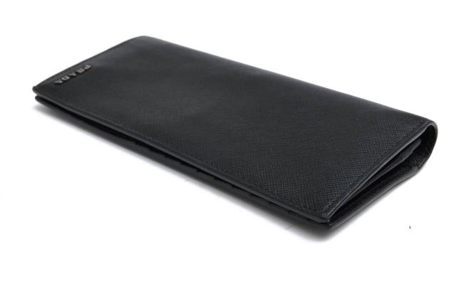 ○プラダ PRADA サフィアーノ 牛革 長財布 2MV836 PORTAF.VERTICALE SAFFIANO 小銭入れあり 二つ折り 定番 メンズ 【中古】 中古_2