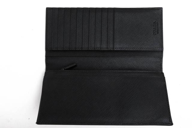 ○プラダ PRADA サフィアーノ 牛革 長財布 2MV836 PORTAF.VERTICALE SAFFIANO 小銭入れあり 二つ折り 定番 メンズ 【中古】 中古_4