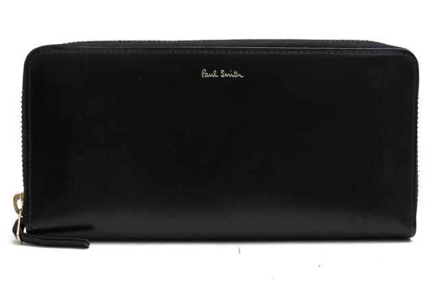 ○ポールスミス Paul Smith 牛革 長財布 PSC164 メタリック 小銭入れあり ラウンドジップ ラウンドファスナー メンズ 【中古】 中古