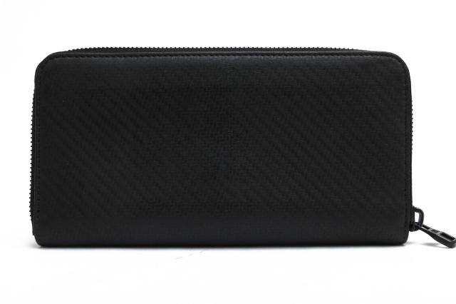 ○ダンヒル Dunhill カーボン加工マットプリンティッドレザー 牛革 長財布 L2A218A Chassis Zip Coat Wallet シャーシ ジップ コー 中古