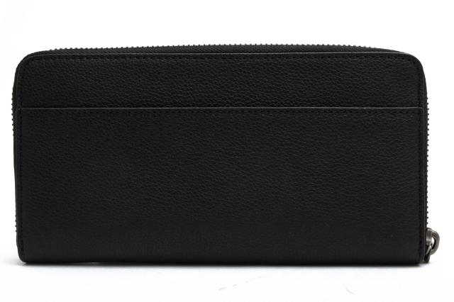 ○コーチ COACH スポーツカーフレザー 牛革 長財布 58102 Accordion wallet 小銭入れあり シボ革 シュリンクレザー ラウンドジップ 中古_1