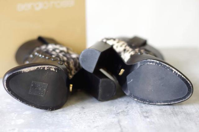 【美品】セルジオロッシ レオパード ブーツ ショートブーツ スタッズ 23cm レオパード（ヒョウ柄） Sergio Rossi(セルジオロッシ) ブーツ