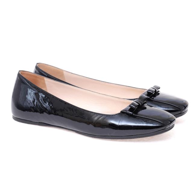 ○プラダ PRADA 羊革 ラムレザー リボン パンプス パンプス 96164 06E ー１F153F F0002 35 VAR.01 F 015  レディース 【中古】 中古の通販は