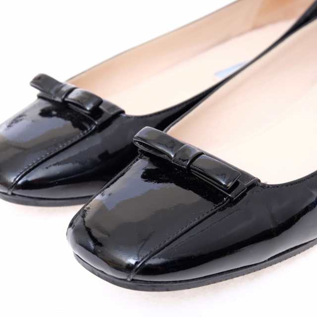 ○プラダ PRADA 羊革 ラムレザー リボン パンプス パンプス 96164 06E ー１F153F F0002 35 VAR.01 F 015  レディース 【中古】 中古の通販は