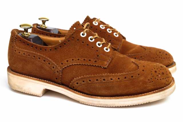 ○トリッカーズ Tricker's M7292 Bourton Snuff Repello Suede Gumlight Sole バートン  ウイングチップ カジュアルシューズ メンズ 中古｜au PAY マーケット