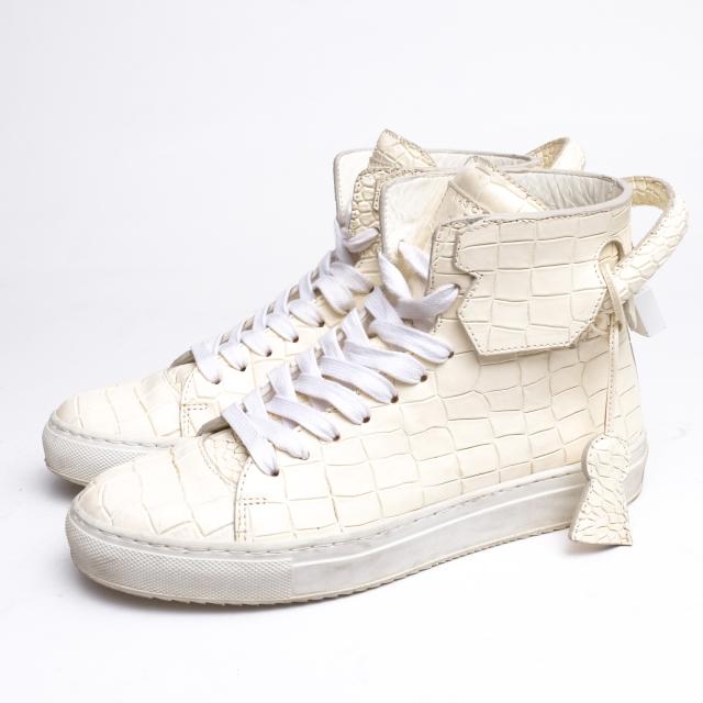 BUSCEMI ブシェミ エンボスレザー ロゴ ハイカット スニーカー BUSCEMI ブシェミ パドロック エンボスレザー ハイカット
