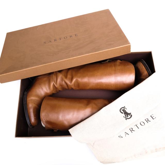 ○サルトル SARTORE ダブルバックベルト 乗馬ブーツ ロングブーツ