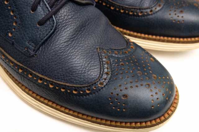 ○コールハーン COLE HAAN 牛革 カジュアルシューズ C24530 LUNARGRAND WING TIP ルナグランド ルナソール  ウイングチップ シボ革 中古｜au PAY マーケット