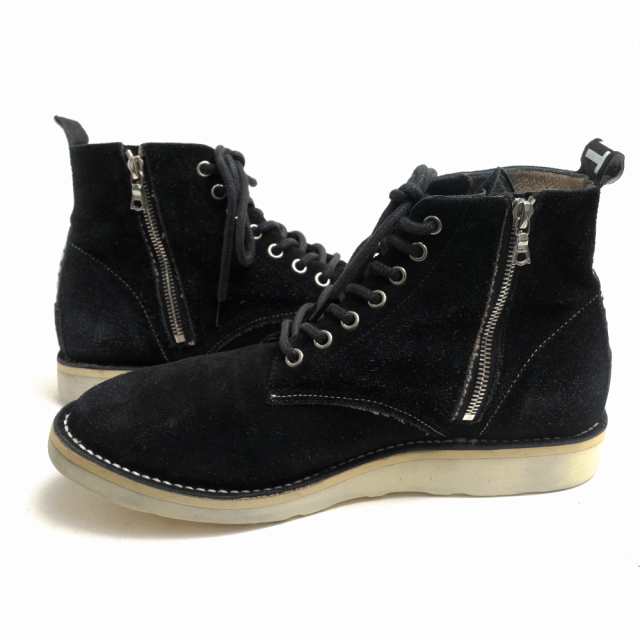 ○ユニフォームエクスペリメント uniform experiment レースアップブーツ UE-156129 BACK LOGO 7 HOLE ZIP  UP BOOTS riri社製ジッ 中古｜au PAY マーケット