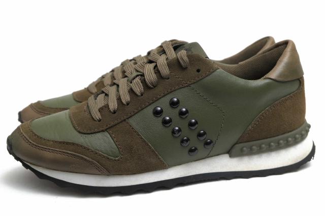 ○コーチ COACH 一部スエードレザー使用 ローカットスニーカー Q7212 A00116 MOONLIGHT RIVETS NAP/SDE ムーンライト スタッズ レ  中古