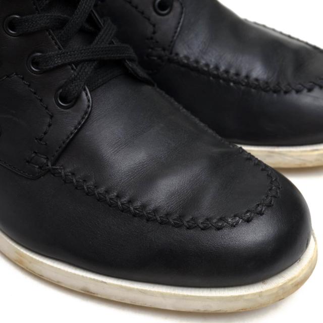 ○ボッテガヴェネタ BOTTEGA VENETA 牛革 カーフ レースアップブーツ 258953 VO281 8560 デッキシューズ バイカラー モカシン Uチ 中古_4
