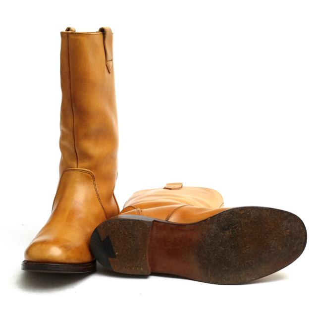 ○トリッカーズ Tricker's カーフ 牛革 ロングブーツ L6866 プレーントゥ レザーソール グッドイヤーウェルト製法 レディース 【 中古_5