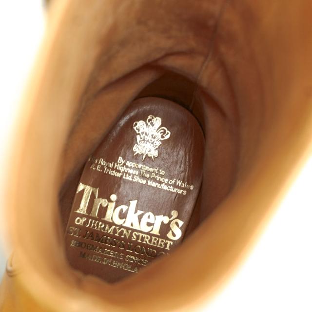 ○トリッカーズ Tricker's カーフ 牛革 ロングブーツ L6866 プレーントゥ レザーソール グッドイヤーウェルト製法 レディース 【 中古_7