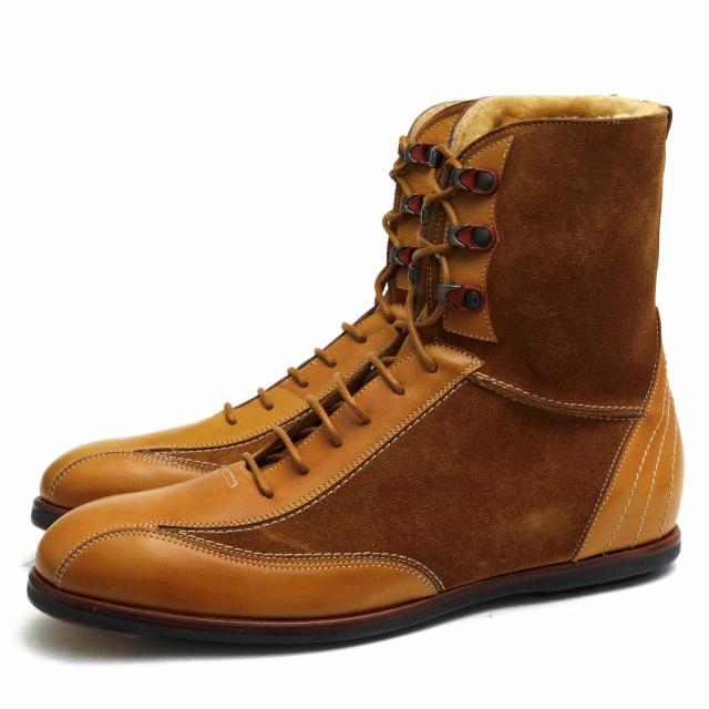 ○ブルックスブラザーズ Brooks Brothers 牛革 カーフ レースアップブーツ 22300 ボア メンズ 【中古】 中古