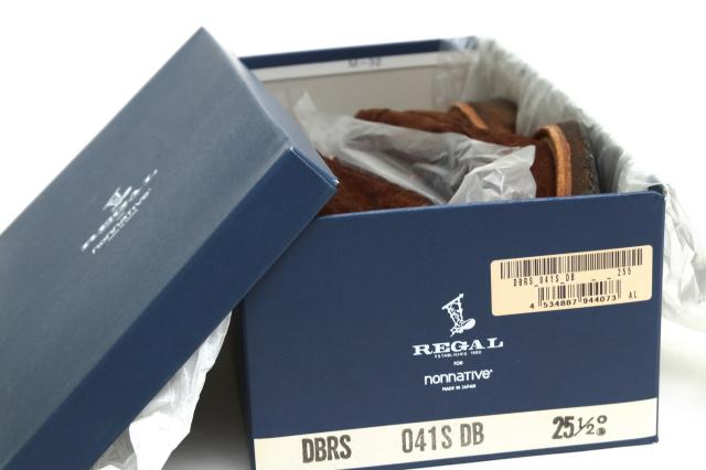 ○リーガル REGAL nonnative ノンネイティブ別注 牛革 ビジネスシューズ 041S DWELLER SHOES WING TIP COW SUEDE with GORE-TEX 2L 中古_8