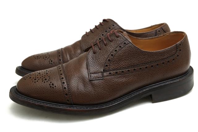 ○ローク Loake 牛革 ビジネスシューズ SCAFELL グレイン型押し キャップトゥ グッドイヤーウェルト製法 メンズ 【中古】 中古